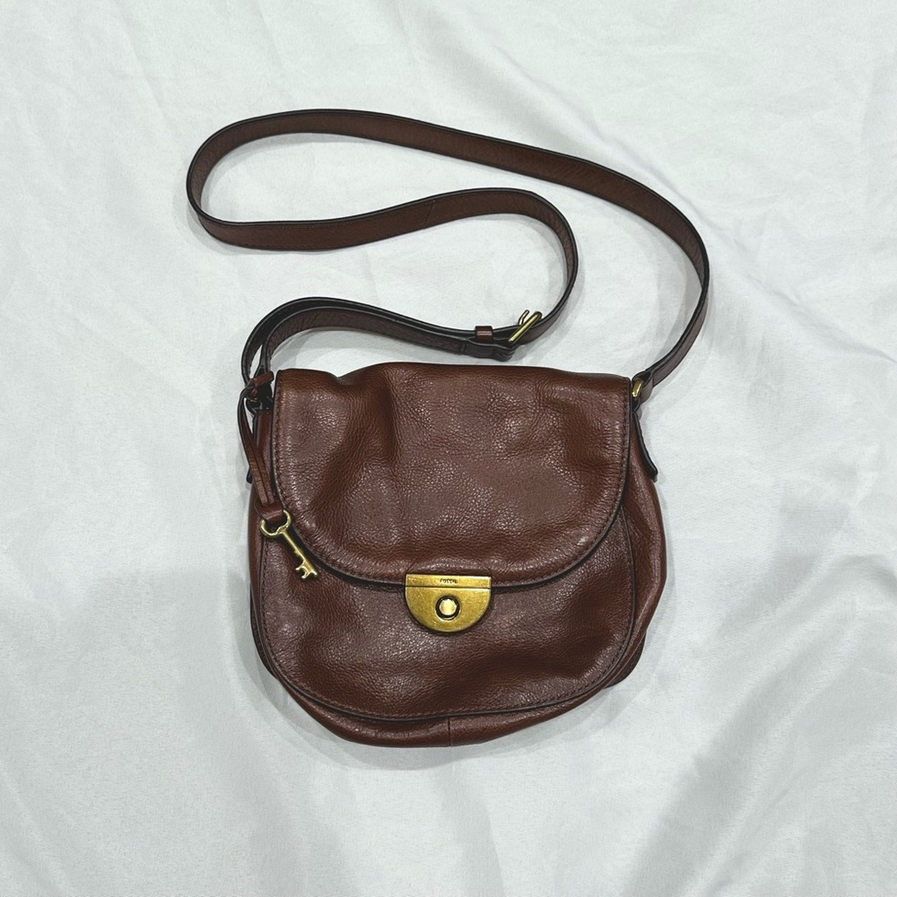 Fossil Crossbody Brown Leather Purse